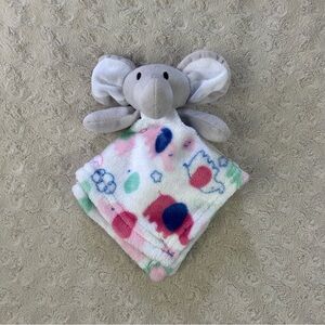 Le Bebe Favorite Gray Elephant Lovey Security Blanket Pink White Blue Star Green